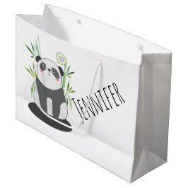 Sacola Para Presentes Grande Panda branca e negra em bambu