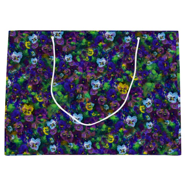 Sacola Para Presentes Grande Pansies [purple] by Jason Street (Frente)