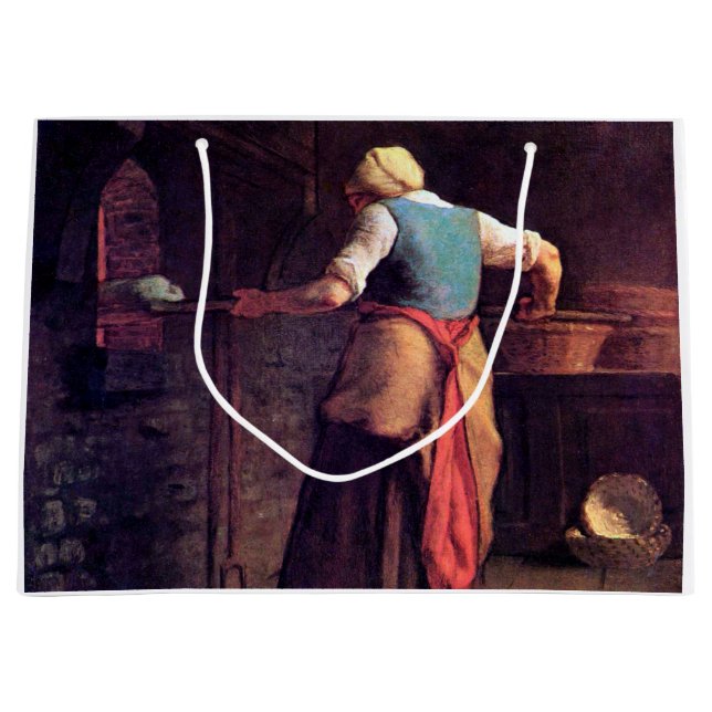Sacola Para Presentes Grande Pão de cozedura, Jean-Francois Millet (Frente)