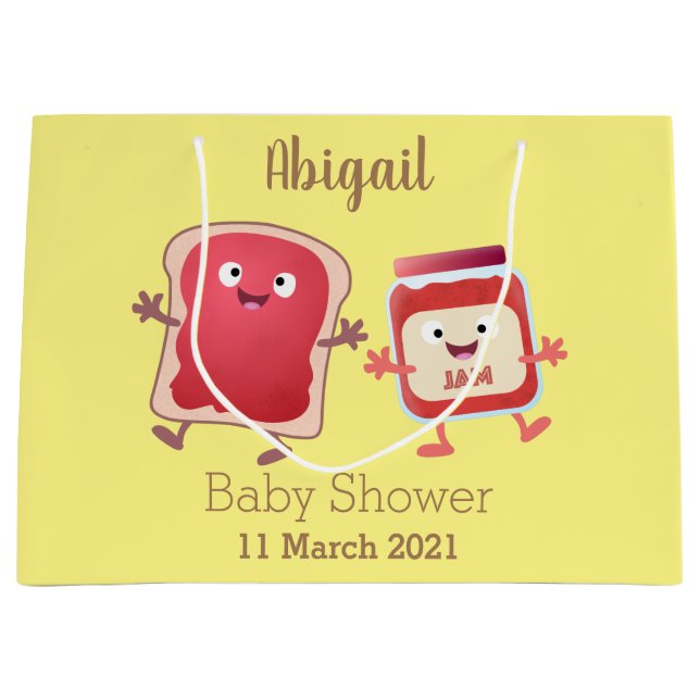 Sacola Para Presentes Grande Pão engraçado e personagens de desenho animados de (Frente)