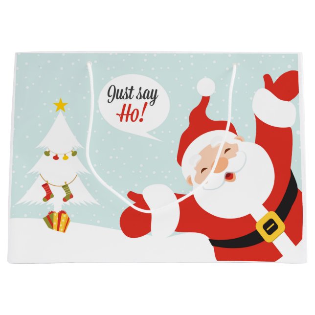 Sacola Para Presentes Grande Papai Noel - diga logo (Frente)