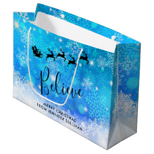Sacola Para Presentes Grande Papai Noel e sua Reindeer Voadora - Acredite