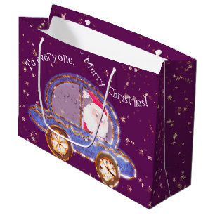 Sacola Para Presentes Grande Papai Noel em seu carro no Natal