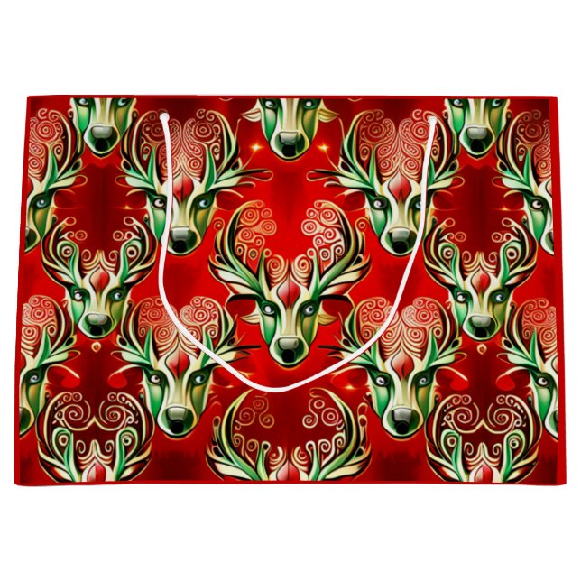 Sacola Para Presentes Grande Papai noel Secretive Reindeer (Frente)