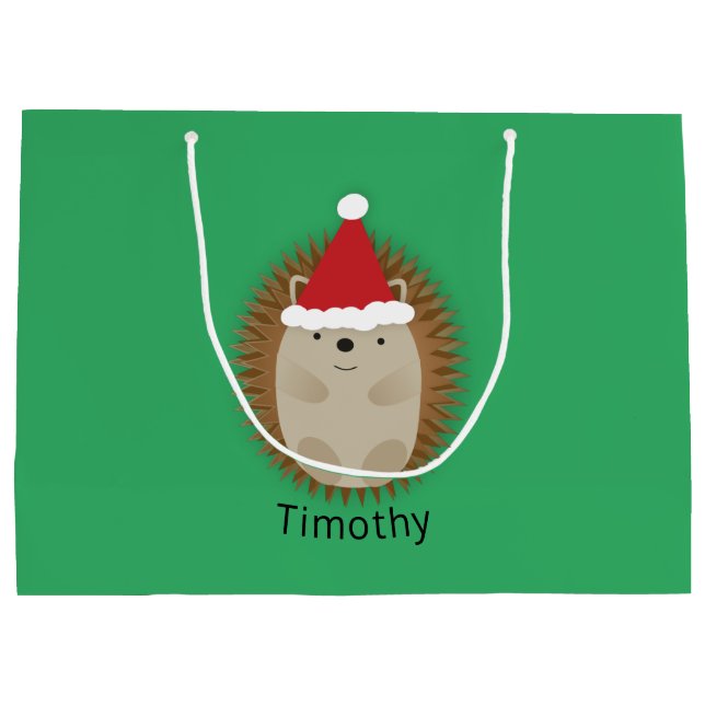 Sacola Para Presentes Grande Papais noeis bonitos (Verso)