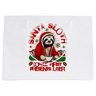 Sacola Para Presentes Grande Papais noeis de lama tomando café
