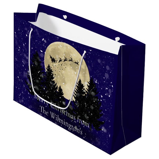 Sacola Para Presentes Grande Papais noeis de Natal (Frente inclinada)