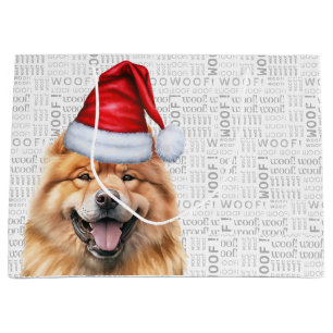 Sacola Para Presentes Grande Papais noeis de Natal engraçados Cachorro Feriado