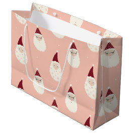Sacola Para Presentes Grande Papais noeis engraçados e bonitos padrões gráficos