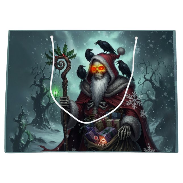 Sacola Para Presentes Grande Papais noeis escuros das sombras - Esqueleto de Na (Frente)