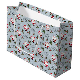 Sacola Para Presentes Grande Papais noeis Joy e Holly