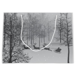 Sacola Para Presentes Grande Papais noeis Sleigh Ride em um