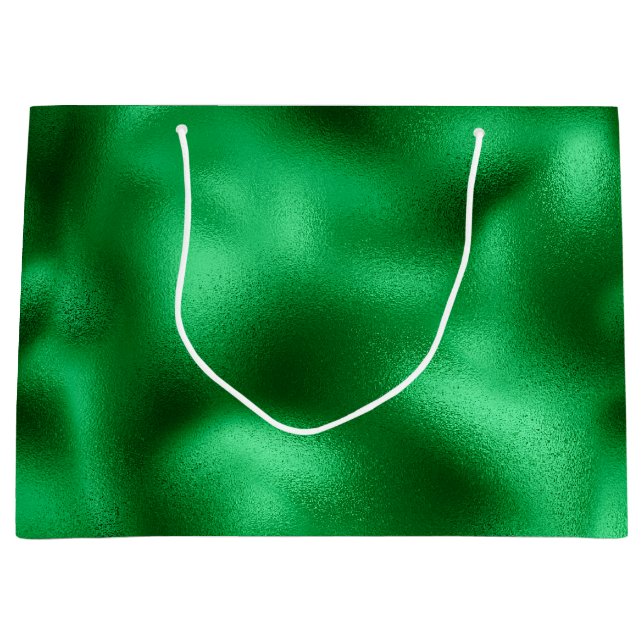 Sacola Para Presentes Grande Papel Alumínio Verde (Frente)