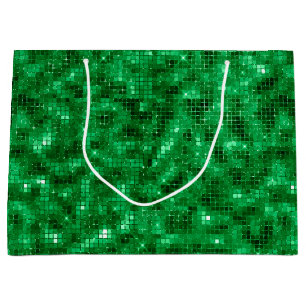 Sacola Para Presentes Grande Papel Alumínio Verde Elegante