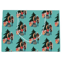 Papel de embrulho de Natal do Casal Preto