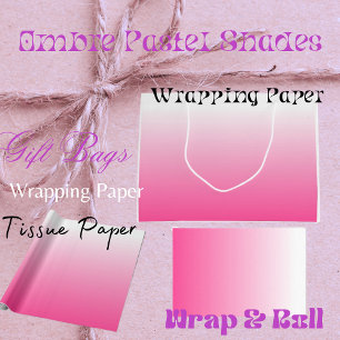 Sacola Para Presentes Grande Papel de embrulho Tons Pastel Ombre