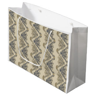 Sacola Para Presentes Grande Papel de parede engraçado Vintage - e azul