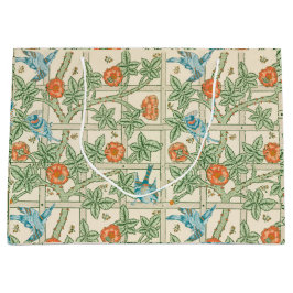 Sacola Para Presentes Grande Papel de Parede Vitoriano Treliça William Morris