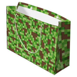 Sacola Para Presentes Grande Papel de Presente Pixel Camo Presente de Jogador e