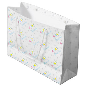 Sacola Para Presentes Grande Papel de Tecido Personalizado do Chá de fraldas