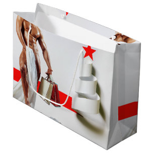 Sacola Para Presentes Grande Papel espiral branco do SlipperyJoe para compras d