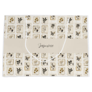 Sacola Para Presentes Grande Papel Higiênico de Ervas Botânicas Personalizado