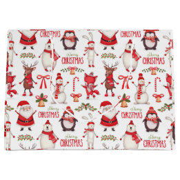 Sacola Para Presentes Grande Papel Tecido Cute Snowman
