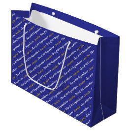 Sacola Para Presentes Grande Parabéns Azul Profundo Classe Dourada de 2025