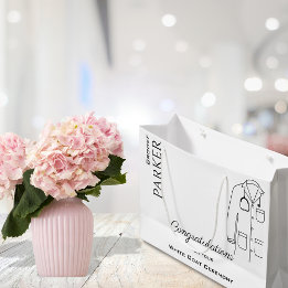 Sacola Para Presentes Grande Parabéns Cerimônia de Casaco Branco Formando Médic