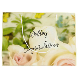 Sacola Para Presentes Grande Parabéns de casamento personalizados
