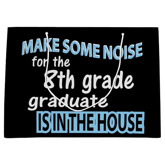 Sacola Para Presentes Grande Parabéns de Formando escolar do 8º ano (Frente)