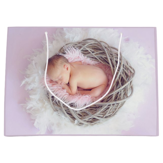 Sacola Para Presentes Grande Parabéns de Menina (Frente)