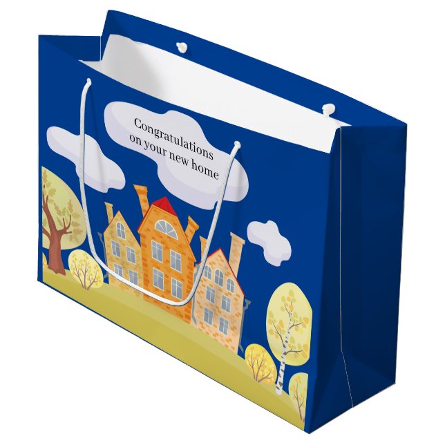 Sacola Para Presentes Grande Parabéns de novo partido (Frente inclinada)