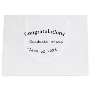 Sacola Para Presentes Grande Parabéns graduado nome turma de 20XX tipo w