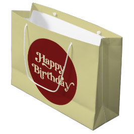 Sacola Para Presentes Grande Parabéns pela tipografia retrô elegante