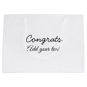 Sacola Para Presentes Grande Parabéns simples e minimalistas para formatura adi
