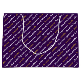 Sacola Para Presentes Grande Parabéns White Dourado Classe Roxo de 2025