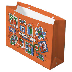 Sacola Para Presentes Grande Parede de Quadros de Halloween do Scooby-Doo