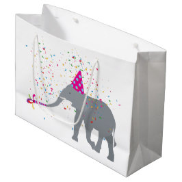 Sacola Para Presentes Grande Partida de elefantes - Animais com festa