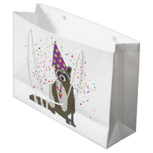Sacola Para Presentes Grande Partida de guaxinim - Animais com festa