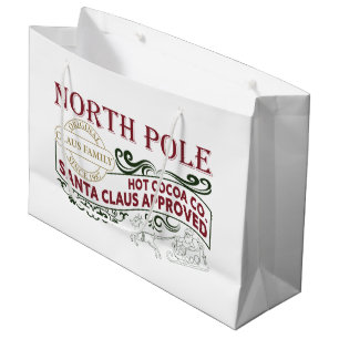 Sacola Para Presentes Grande Partido de arte do Cacau Quente do Polo Norte