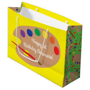 Sacola Para Presentes Grande Partido de primeiro aniversario bonito da paleta