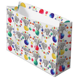 Sacola Para Presentes Grande Partido do Tema do Circo Elefante