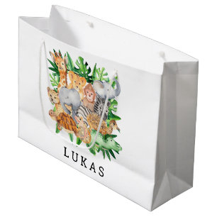 Sacola Para Presentes Grande Partido primeiro aniversario Selgle Safari
