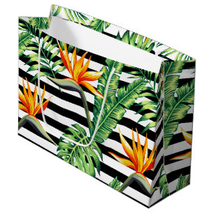 Sacola Para Presentes Grande Pássaro Tropical de Estrias de Paraíso