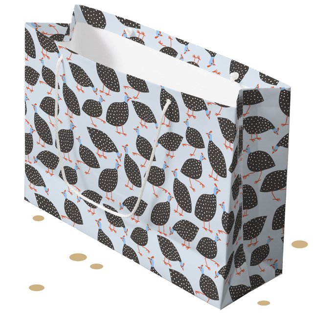 Sacola Para Presentes Grande Pássaro-voador-guineense (Guineafowl pattern fun gift bag)