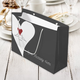 Sacola Para Presentes Grande Pássaros de Amor Simples Modernos Personalizados C