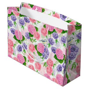 Sacola Para Presentes Grande Pássaros e flores