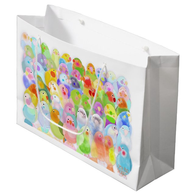 Sacola Para Presentes Grande Pássaros! Saco de presentes! (Frente inclinada)