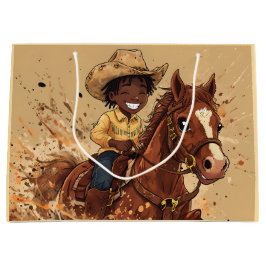Sacola Para Presentes Grande Passeio Western de Desenho Animado Cavaleiro Alto